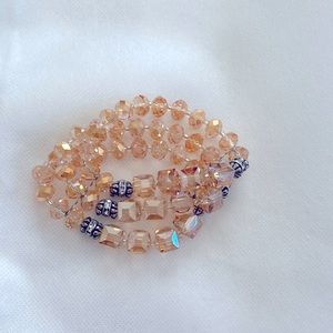 Peach crystal stretch bracelet